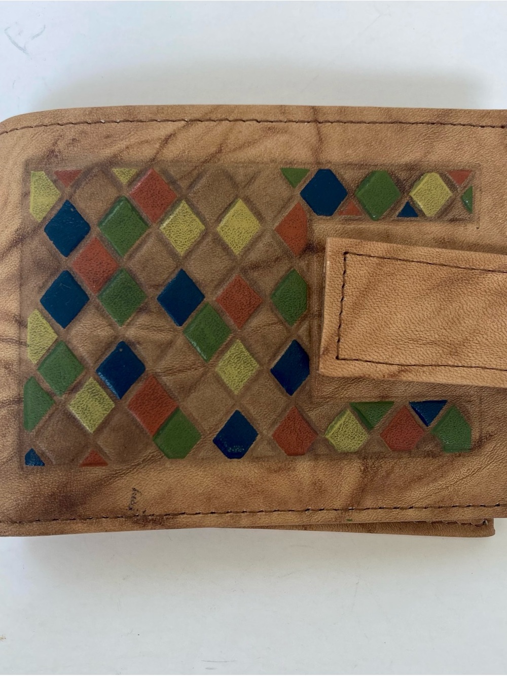 Amity “Stained Glass” Fold-Over Wallet with original 70s tags
